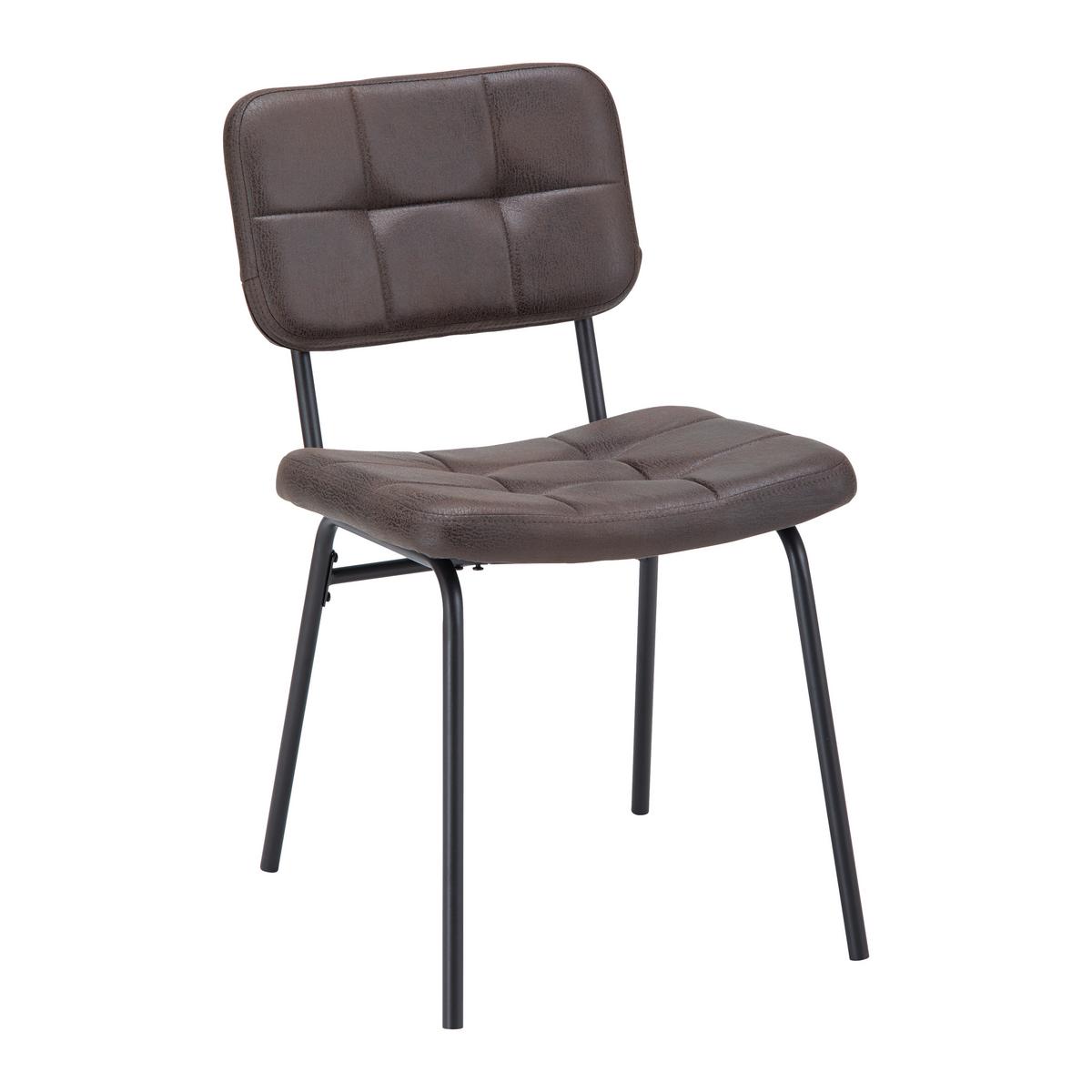 Stuhl 2er-Set Valentin Taupe gepolstert - Taupe/Schwarz, MODERN, Holz/Textil (44/80/59cm) - Bessagi Home