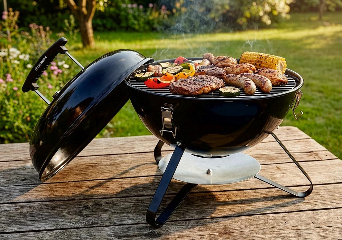 GRILL KULISTY 19563 - czarny, Basics, tworzywo sztuczne/metal (36/36/38cm) - Landmann