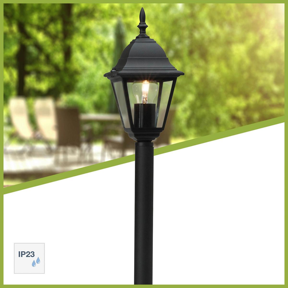 ZEWNĘTRZNA LAMPA STOJĄCA 44285/06 NEWPORT - czarny, Lifestyle, metal/szkło (14/102cm) - Brilliant