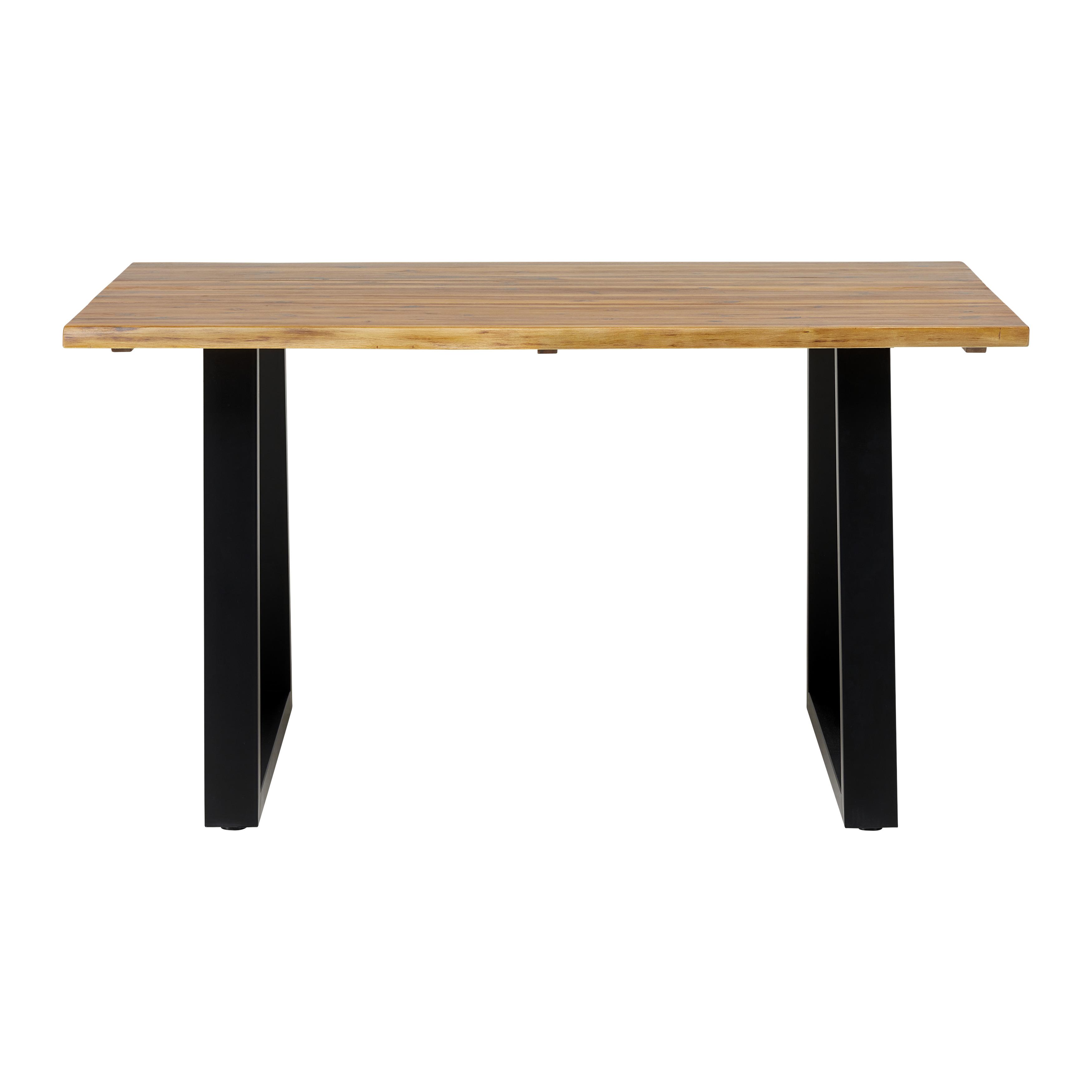 Esstisch Massivholz "Francesco", ca. 140x80 cm - Schwarz/Akaziefarben, MODERN, Holz/Metall (140/80/75cm) - Bessagi Home