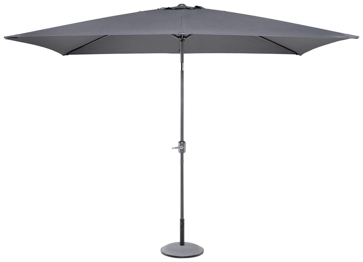 Sonnenschirm Picolo Anthrazit mit Knickgelenk - Anthrazit/Alufarben, Kunststoff/Textil (300/245/200cm) - Based
