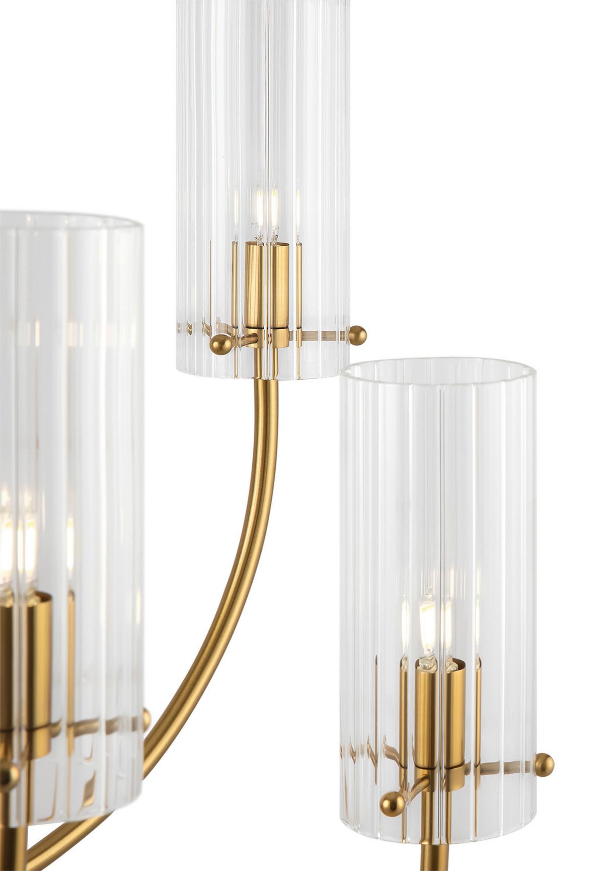 Kronleuchter Arco Messingfarben max. 40 Watt - Messingfarben, Trend, Glas/Metall (61/44,7/61cm) - MAYTONI
