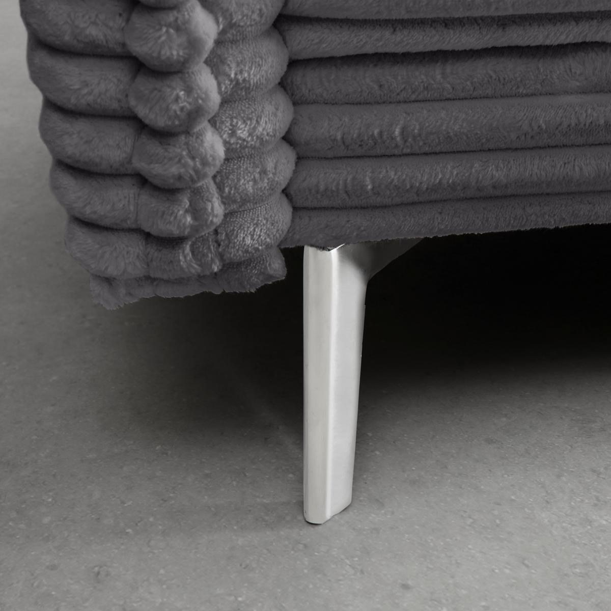 Bigsofa Kiss Dunkelgrau - Chromfarben/Dunkelgrau, MODERN, Holz/Metall (241/90/117cm) - Mömax