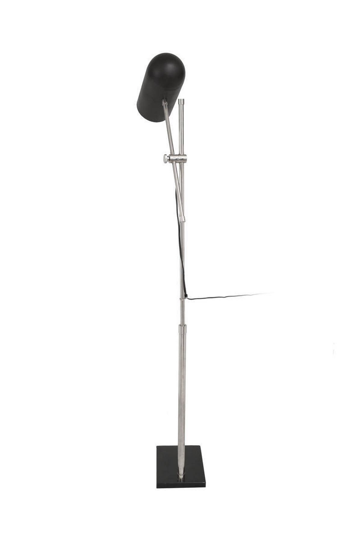 Stehleuchte Stehlampe Celeste 125 - Silberfarben/Schwarz, Trend, Kunststoff/Stein (58/138/18cm) - Kayoom
