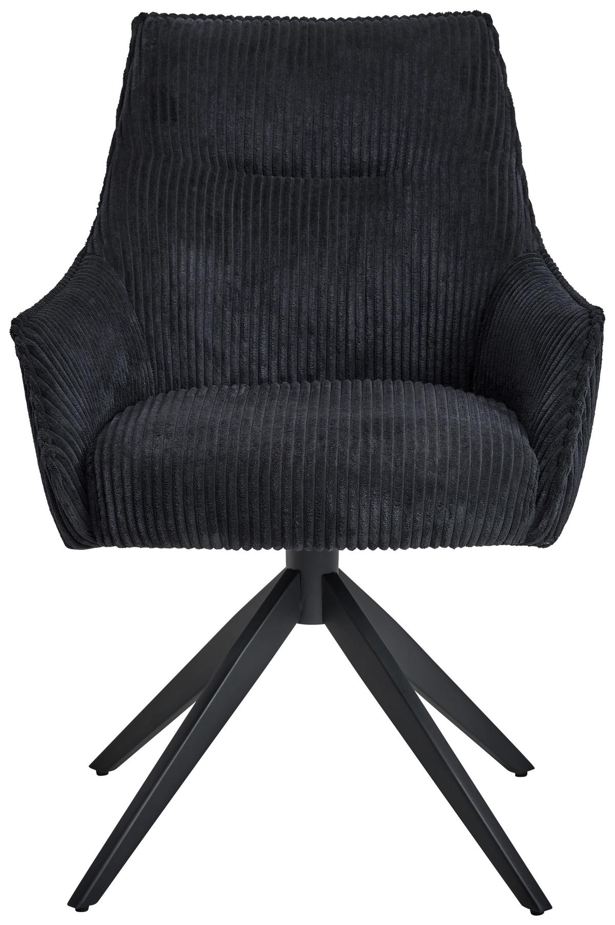 KRZESŁO Z PODŁOKIETNIKAMI YUKI - czarny, Lifestyle, metal/tkanina (61/87/65cm) - MID.YOU