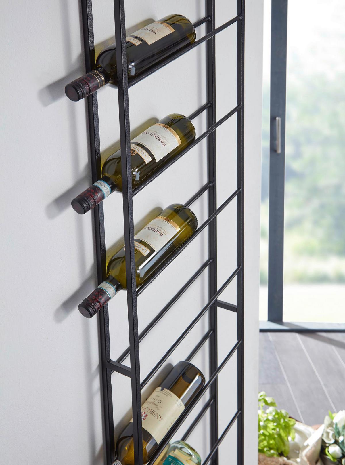 Stojalo Za Vino Wohnling - črna, Design, kovina (36/150/8cm) - MID.YOU