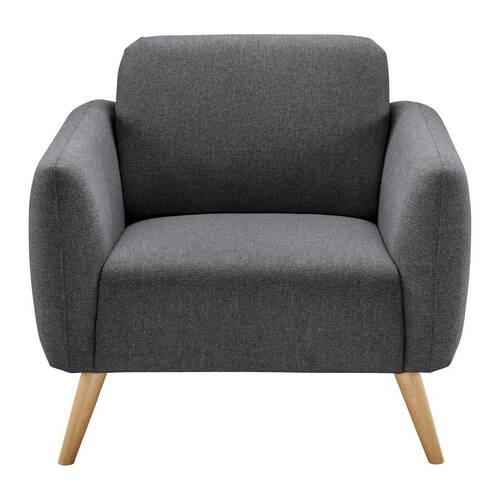 Počivalnik Pia, Temno Siva - temno siva/naravne barve, Moderno, tekstil/les (86/76/75cm) - Bessagi Home