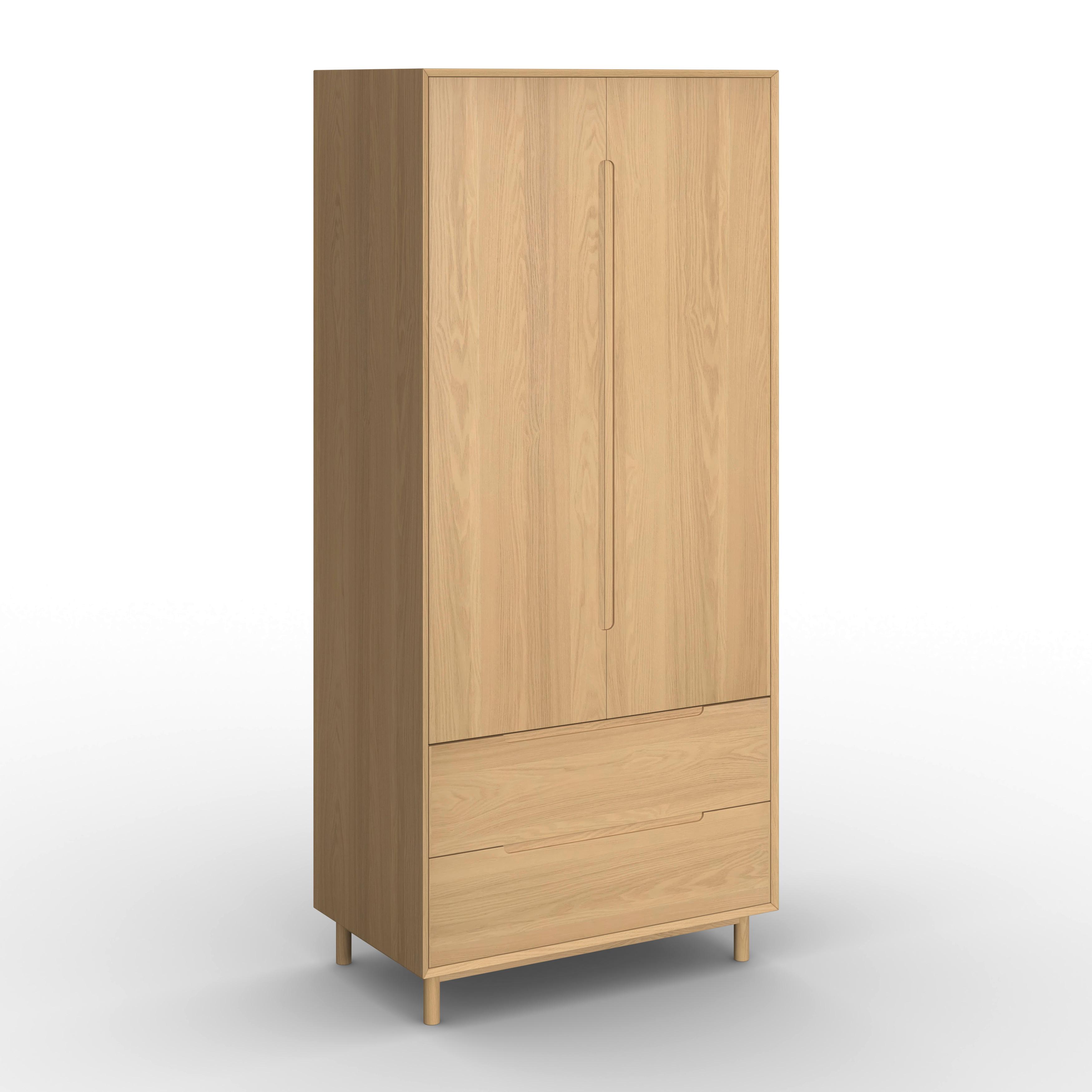 GARDEROB MARLO - ekfärgad, Modern, trämaterial/trä (100/223/60cm) - Bessagi Home