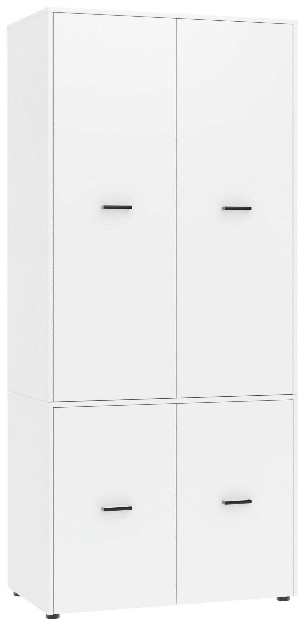 Kleiderschrank Kivo Weiß - Schwarz/Weiß, Basics, Holzwerkstoff/Kunststoff (90/199,6/52,1cm) - Based