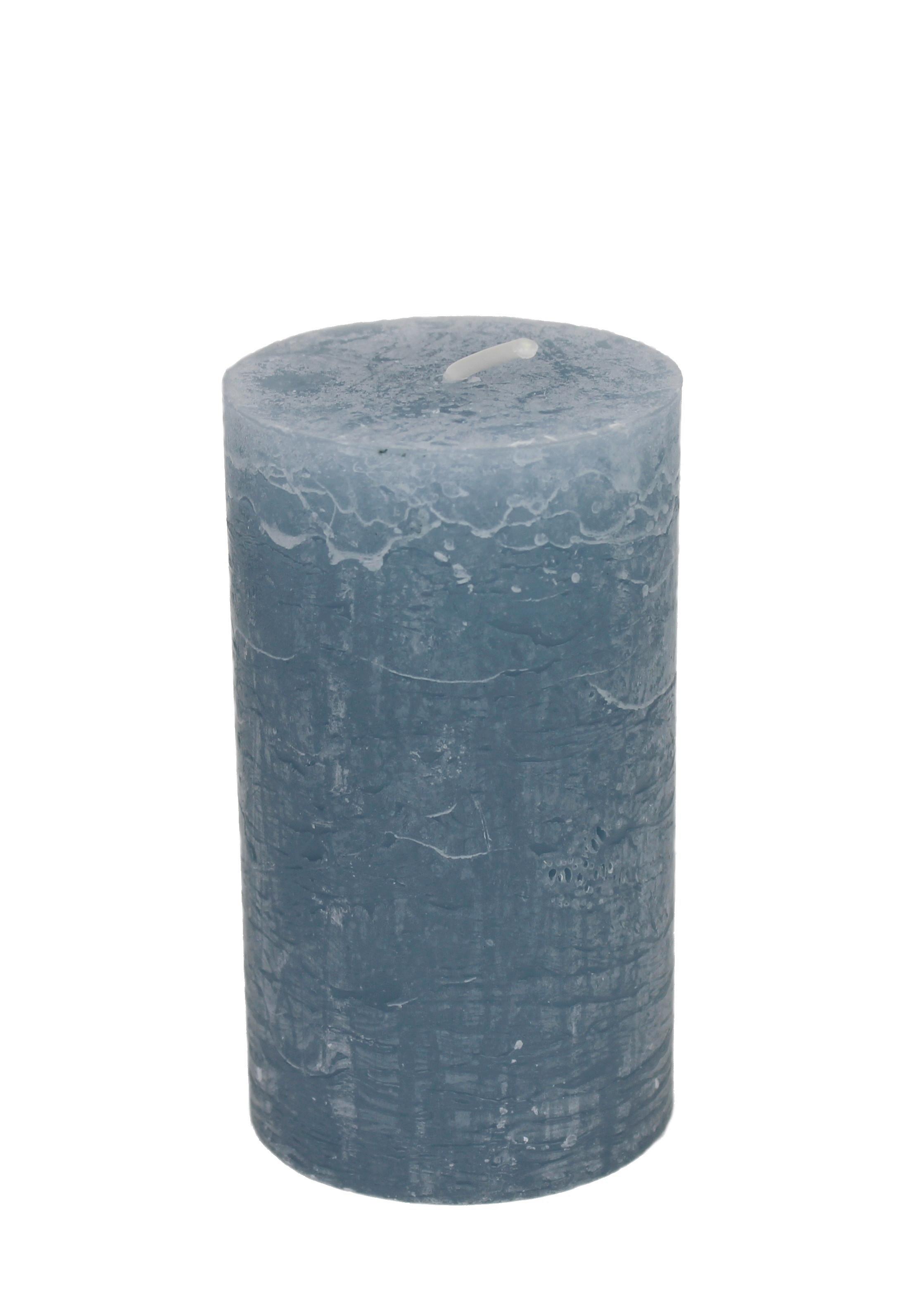 Stumpenkerze Lia Graublau - Graublau, MODERN (6,8/12cm) - Based