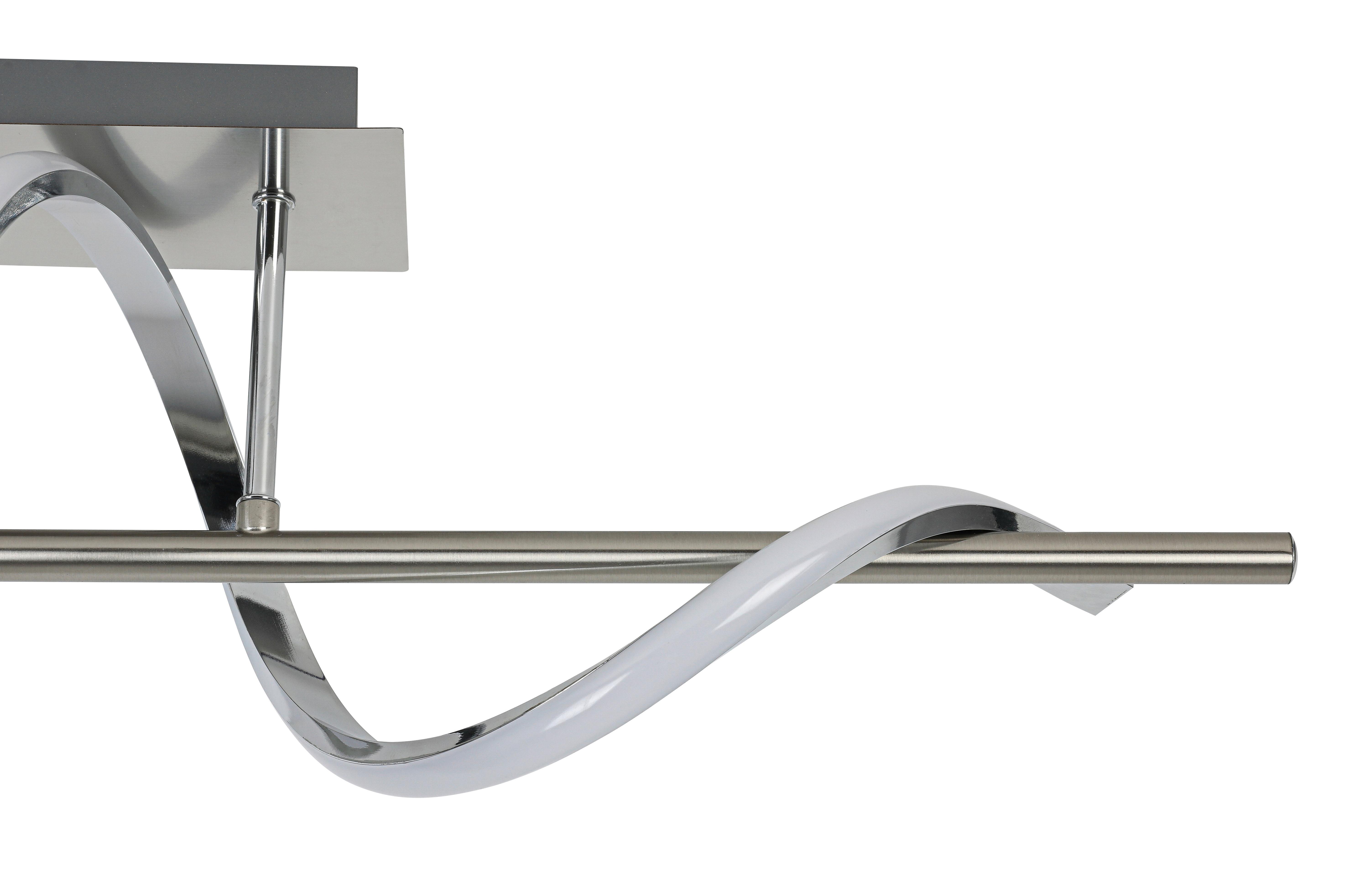 LED-TAKLAMPA LINA - kromfärg/nickelfärgad, Modern, metall/plast (20/80/26,5cm) - Mömax