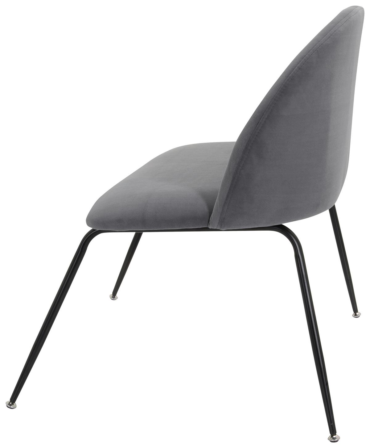 Stol Velvo, Siva - siva/črna, Basics, kovina/tekstil (72/80/65cm) - MID.YOU