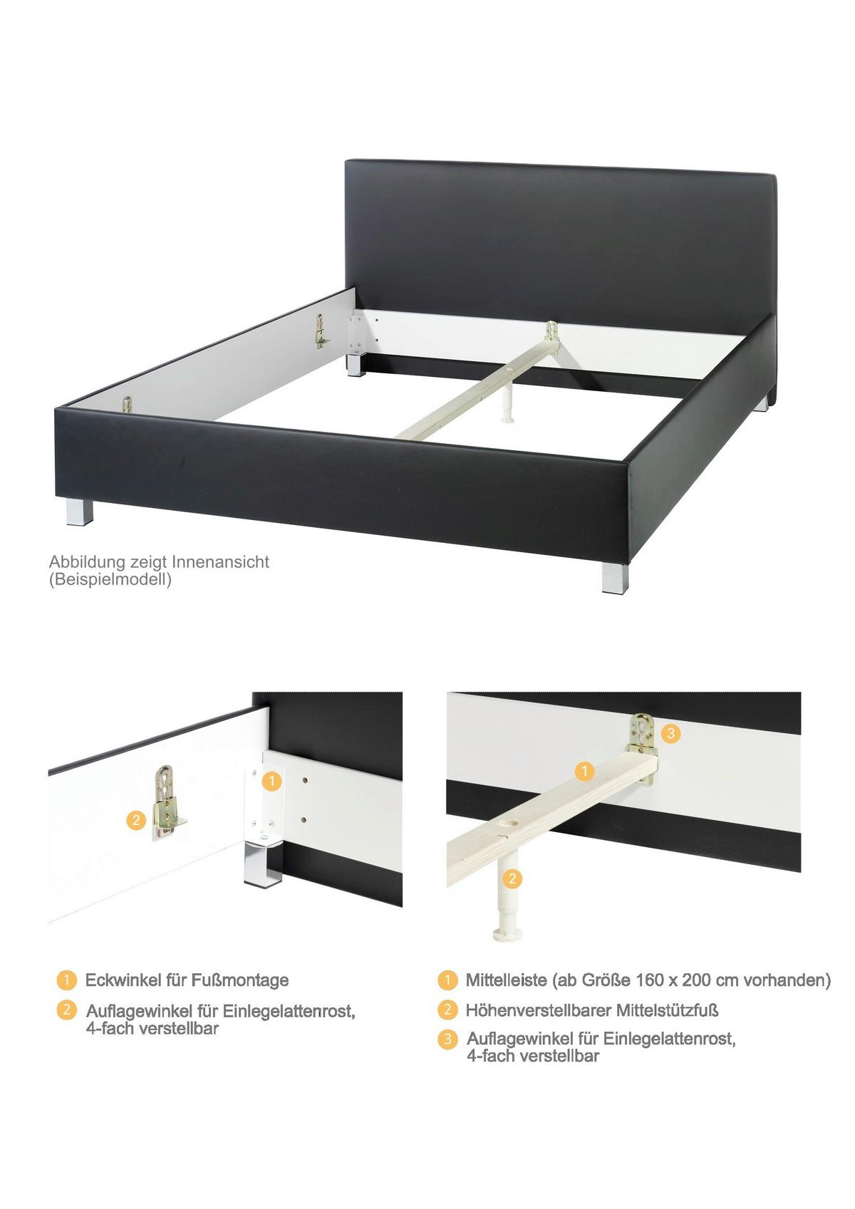 Polsterbett Baltimore Taupe ca. 180x200 cm - Taupe/Alufarben, MODERN, Textil/Metall (180/200cm) - Livetastic