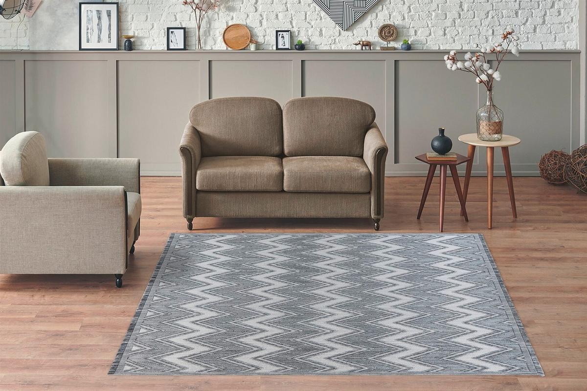 TEPPICH SARAI 225 GRAU / WEIß - Weiss/Grau, Konventionell, Textil (120/170cm) - Kayoom
