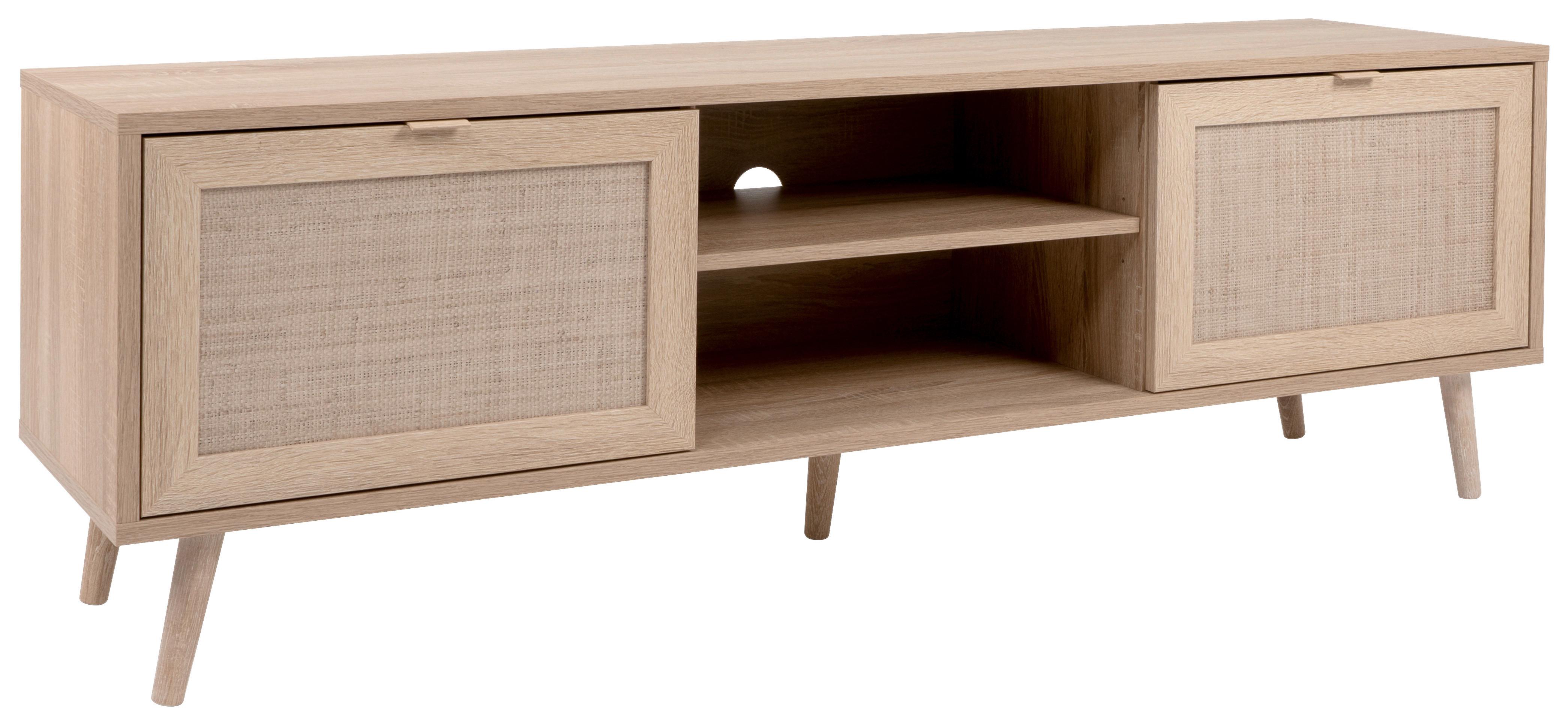 KOMODA NISKA BALI - kolor dębu sonoma, Natur, materiał drewnopochodny (150/52/40cm) - MID.YOU