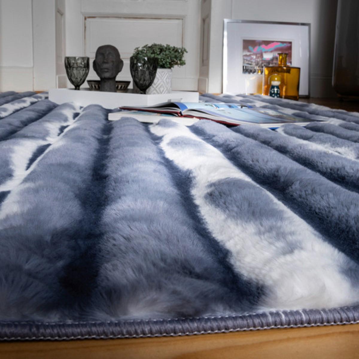 HOCHFLORTEPPICH MY WAVES 305 - Blau, Basics, Textil (60/100cm)