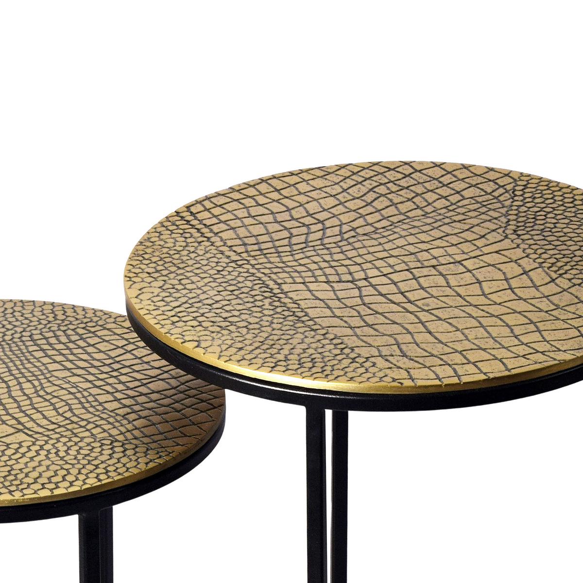 Satztisch Wl7.348 - Goldfarben/Schwarz, Design, Metall (40/40/48cm) - Livetastic