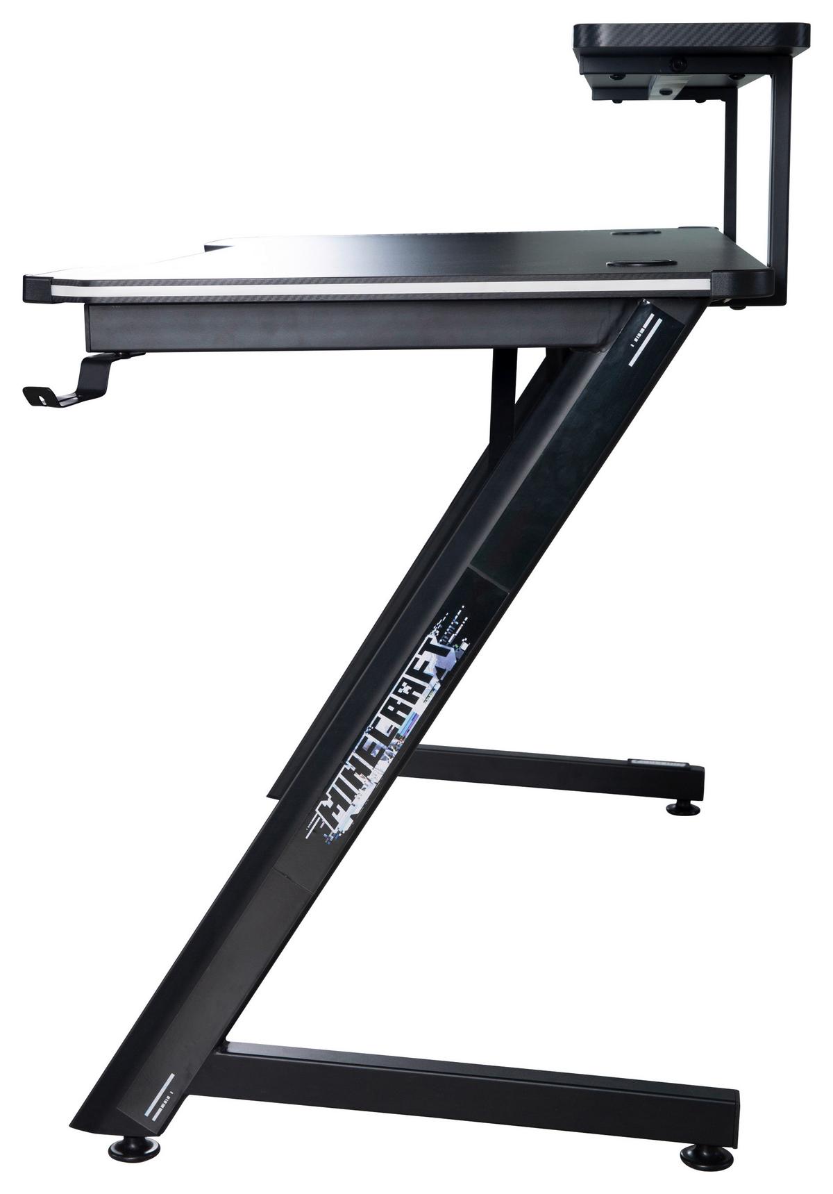 Gamingtisch Minecraft Schwarz - Schwarz, MODERN, Holzwerkstoff/Metall (120/60/89,5cm) - Minecraft