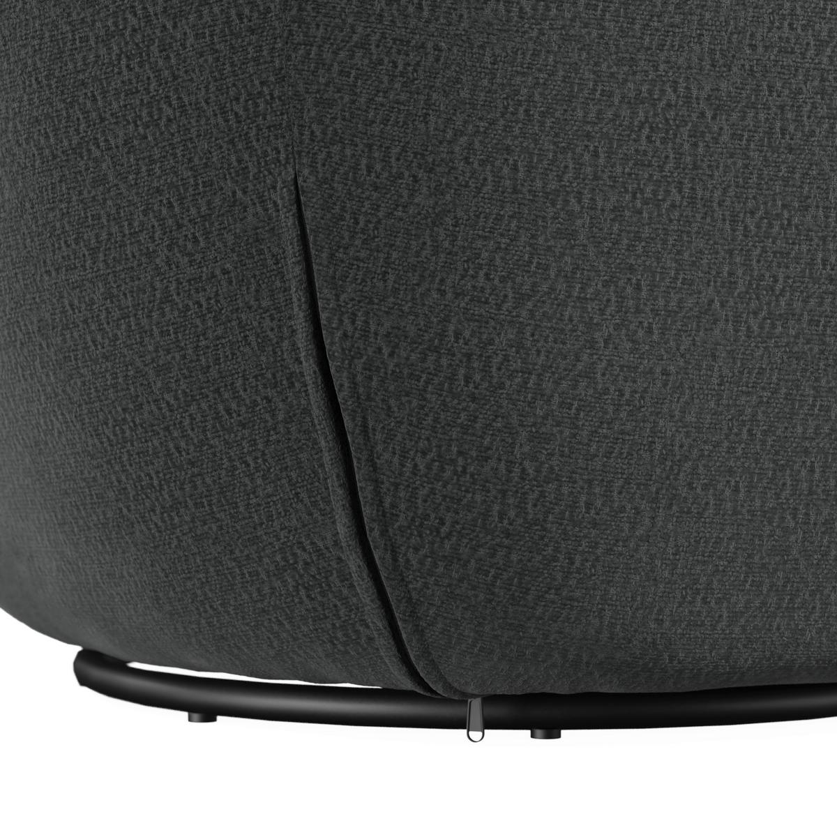 Sessel Dora Chenille Schwarz - Schwarz, MODERN, Holz/Textil (77/74/73cm)