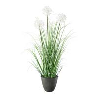 Kunstpflanze Daisy mit Übertopf, ca. 78cm - Weiß/Grau, MODERN, Kunststoff/Metall (78cm) - P & B