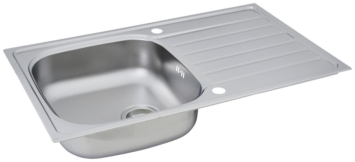 Spüle Edelstahl ca. 86x50 cm - Edelstahlfarben, Trend, Metall (86/17,5/50cm) - Respekta