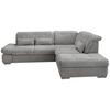 Wohnlandschaft Dalida Silberfarben Chenille - Chromfarben/Silberfarben, Design, Textil/Metall (280/254cm) - Livetastic