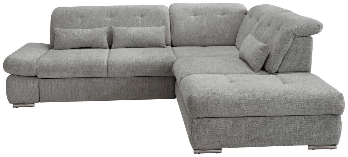 Wohnlandschaft Dalida Silberfarben Chenille - Chromfarben/Silberfarben, Design, Textil/Metall (280/254cm) - Livetastic