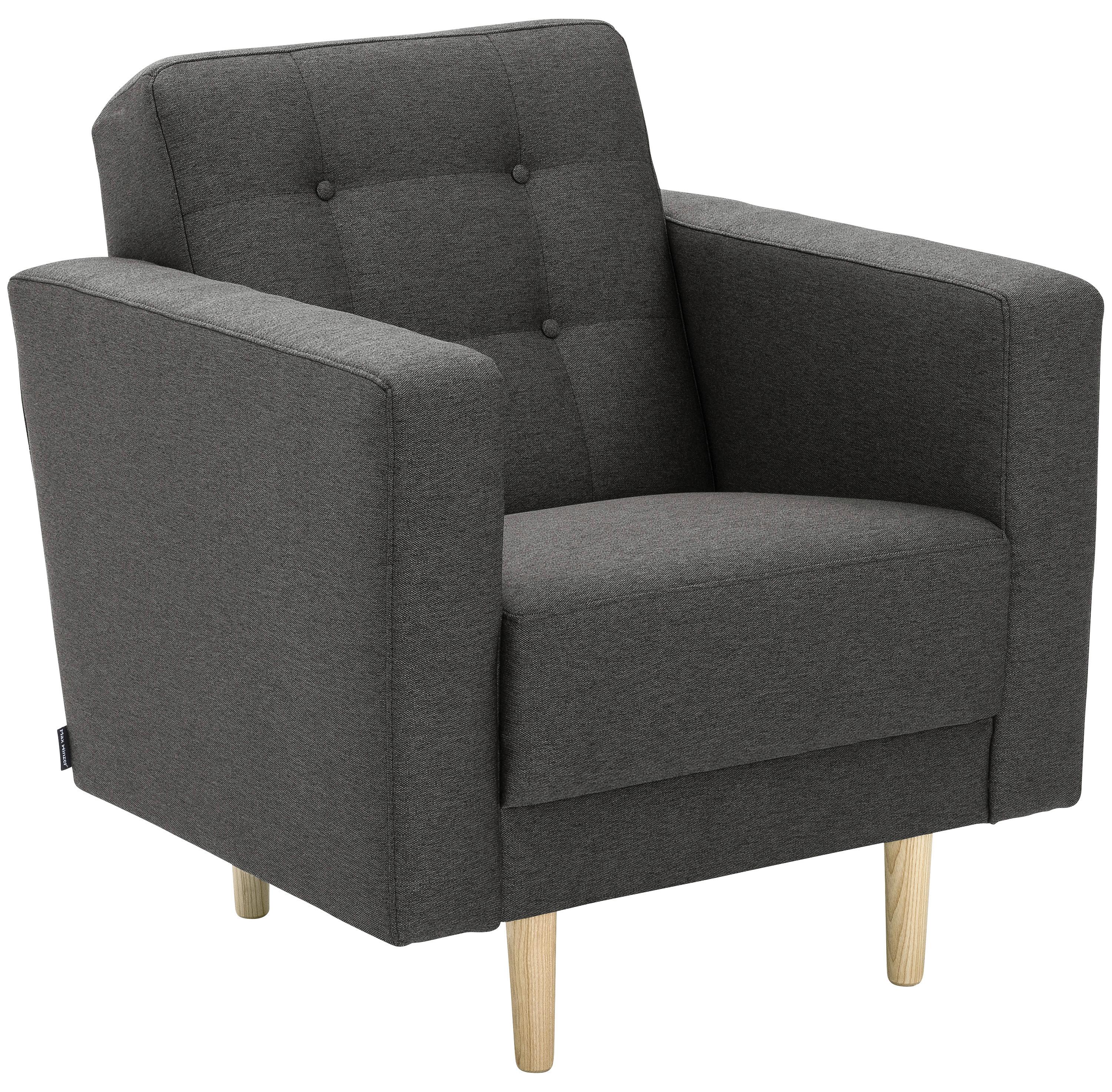 Polstersessel Jasmin Anthrazit Flachgewebe - Anthrazit/Eschefarben, MODERN, Holz/Textil (75/81/83cm) - Max Winzer