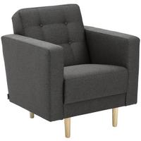 Polstersessel Jasmin Anthrazit Flachgewebe - Anthrazit/Eschefarben, MODERN, Holz/Textil (75/81/83cm) - Max Winzer