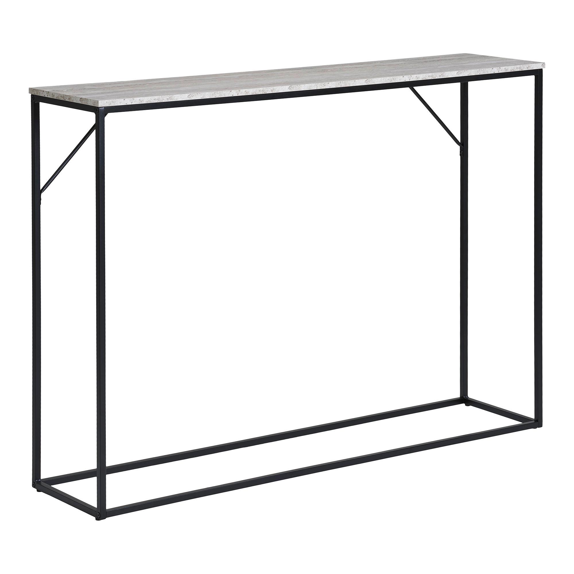 Konsole Vita Grauweiß/Schwarz - Grauweiß/Schwarz, Basics, Holzwerkstoff/Metall (26/80/110cm)