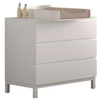 Wickelkommode Eva Weiß m. Wickelaufsatz - MODERN, Holz/Holzwerkstoff (98,5/103,4/72,6cm) - Vipack