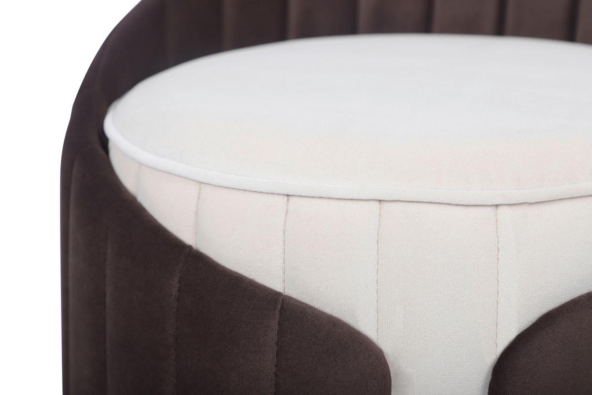 HOCKER CORVIN 125 - Beige/Goldfarben, Design, Textil/Metall (40/45cm) - Kayoom