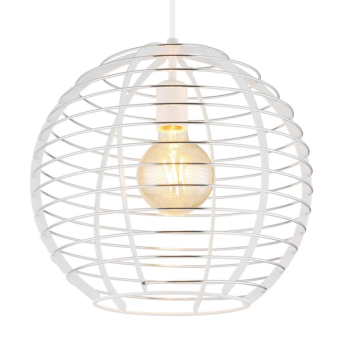 Viseća Svjetiljka Nesa - bijela/boje kroma, Basics, metal/plastika (35/120cm) - Globo