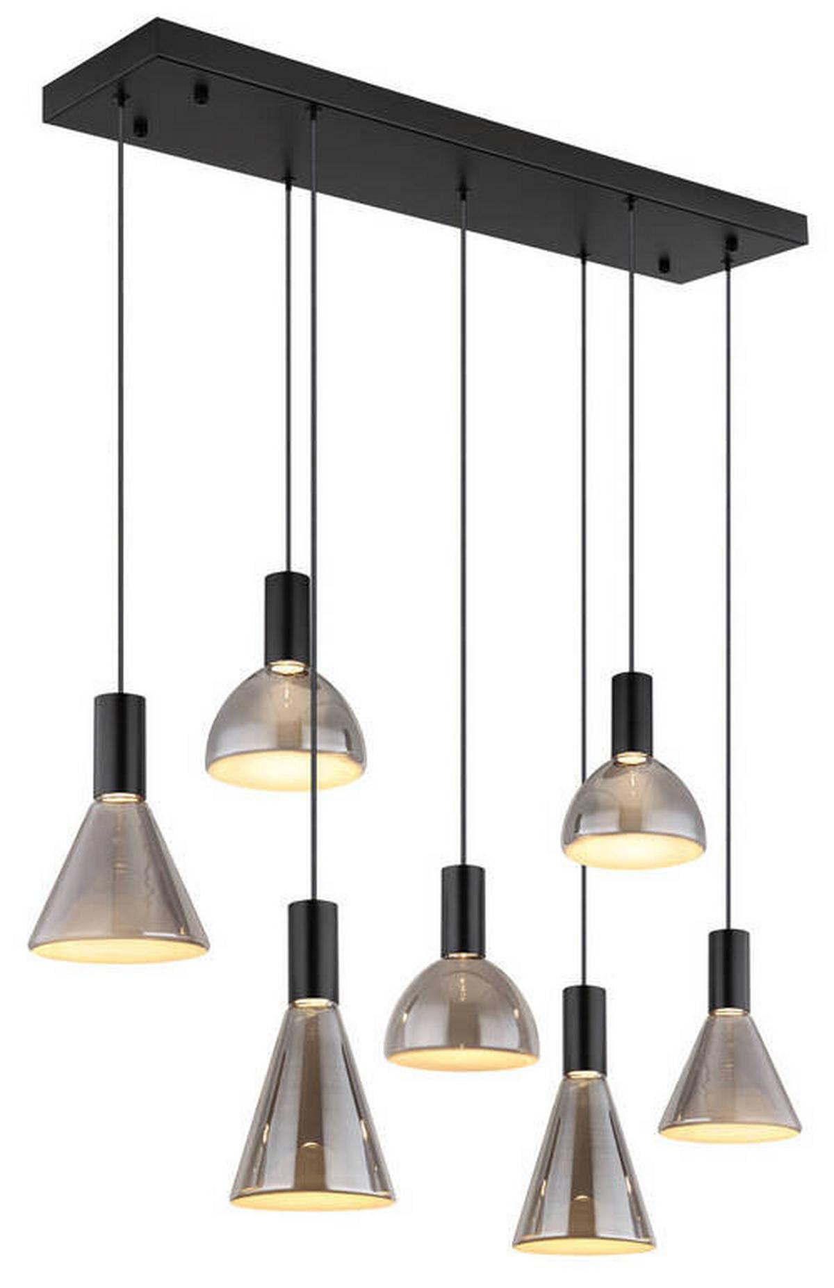 Viseča Led-svetilka 15741-7 - svetlo siva, Design, kovina/umetna masa (97/33/150cm) - Globo