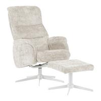 Relaxsessel Star - Weiss/Creme, Modern, Textil/Metall (72/107-95/86-110cm) - Mömax