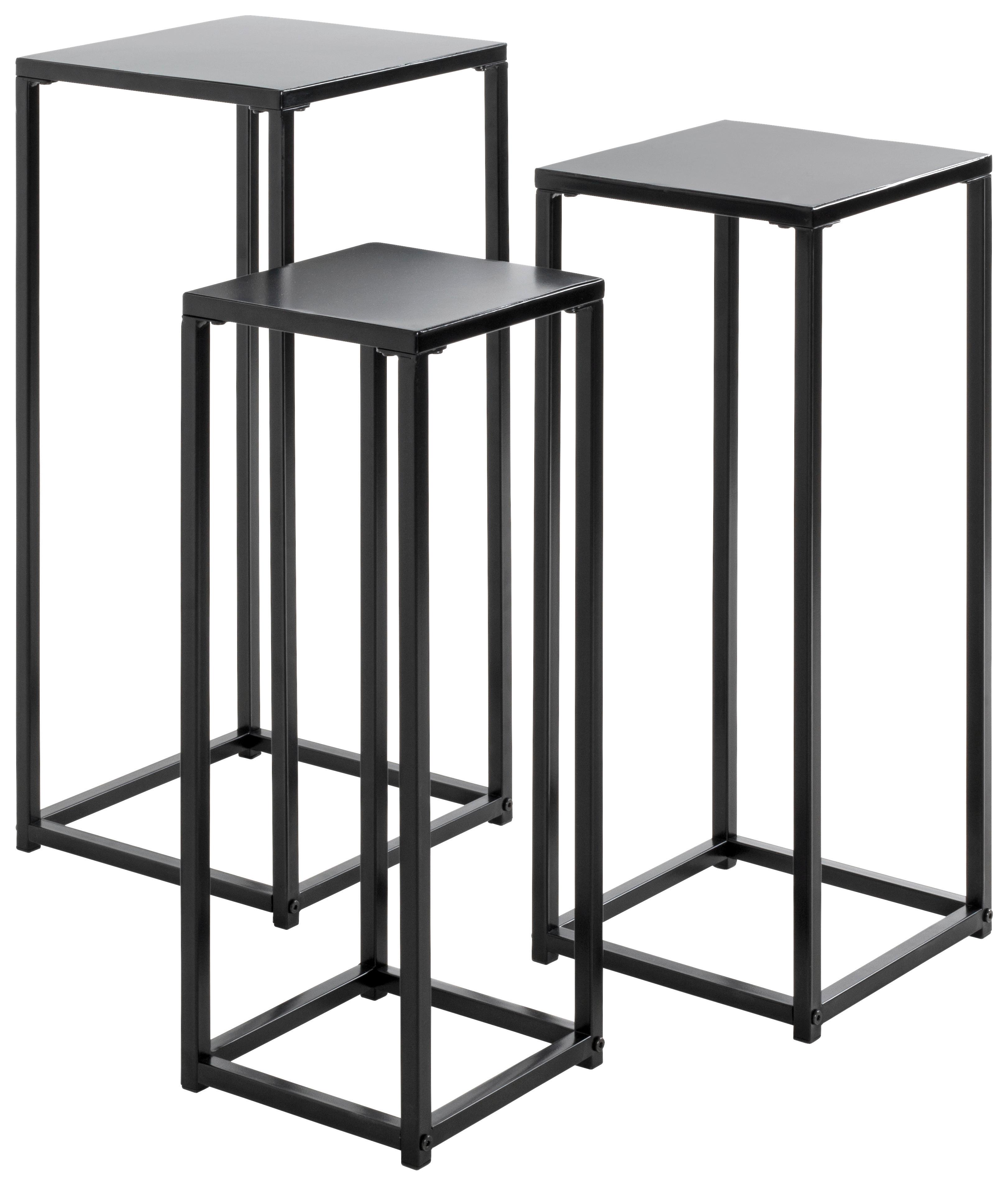 Suport de flori tip coloană BLACKBURN 25559 - negru, Modern, metal (30/71/30cm) - Modern Living