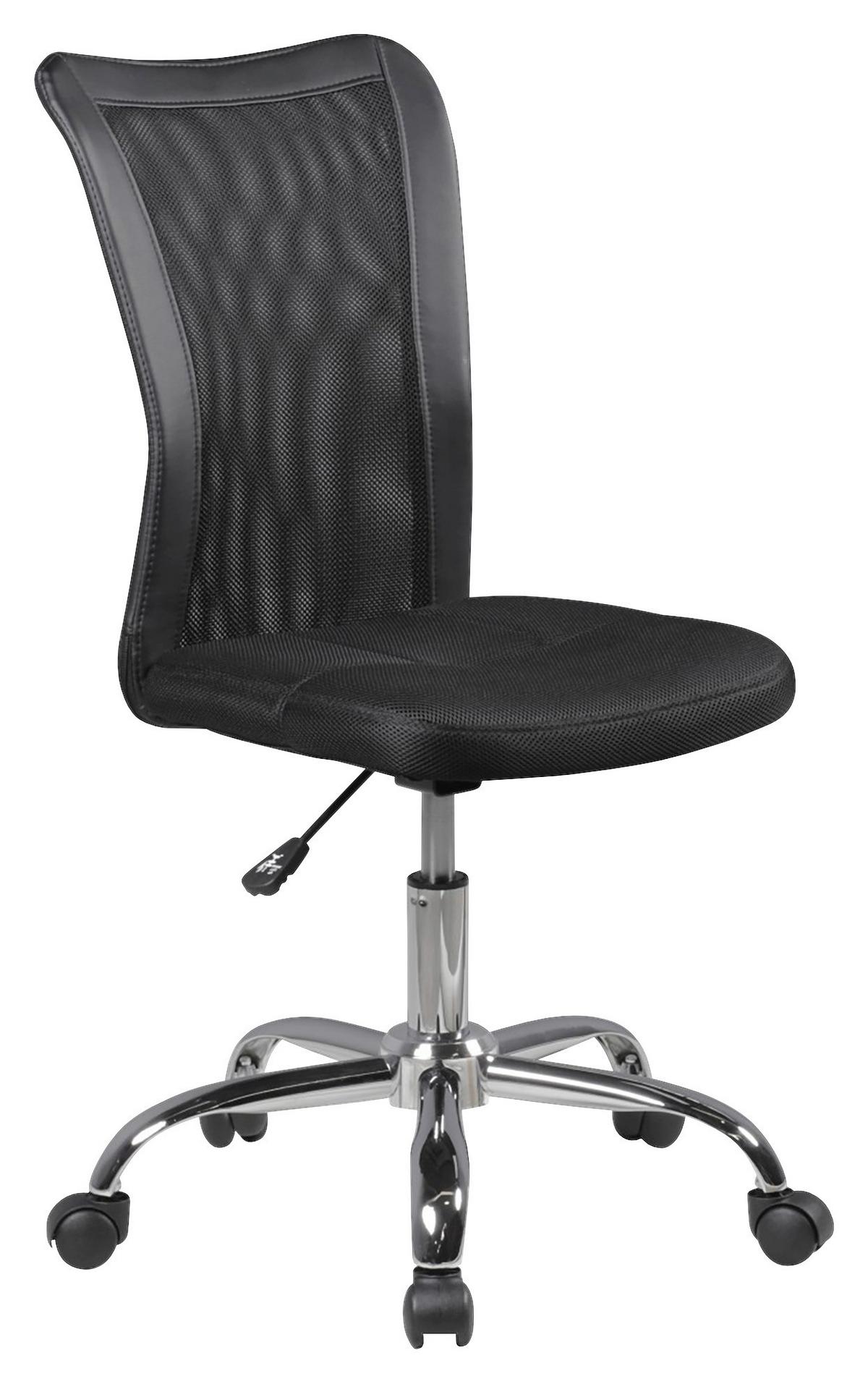 Jugenddrehstuhl Lukas ca.60x100x60cm Schwarz - Chromfarben/Schwarz, MODERN, Kunststoff/Textil (60/100/60cm) - MID.YOU