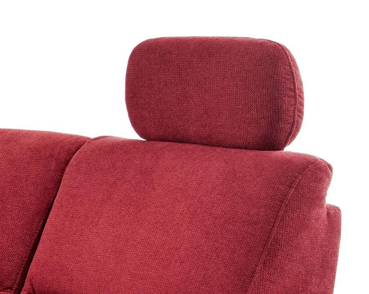 Ecksofa Parole Rot Struktur + USB-Anschluss - Wildeiche/Rot, KONVENTIONELL, Holz/Textil (238/241cm) - Livetastic