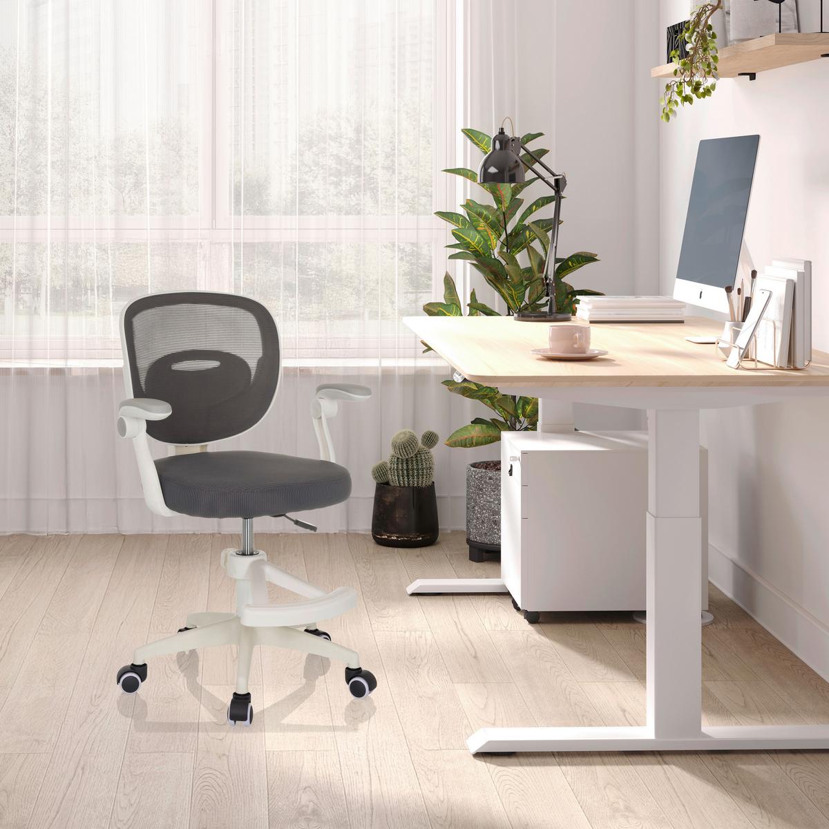 Mladinski Vrtljivi Stol Kiddy Smart, Siva - siva/bela, Moderno, umetna masa/tekstil (61/84-97/55cm) - MID.YOU