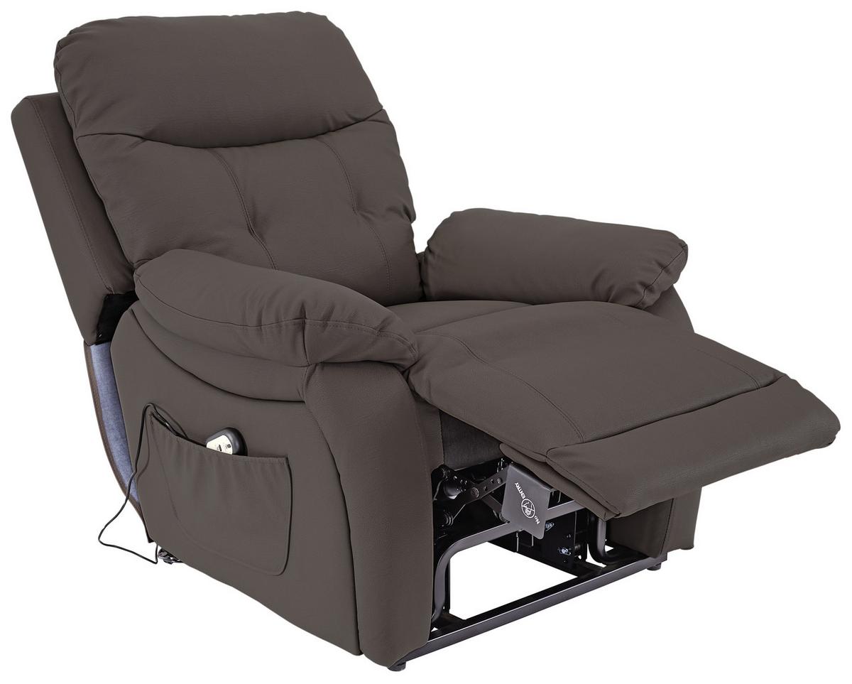 Tv Fotelj Mario, Relax Funkcija, Rjava - črna/rjava, Konvencionalno, kovina/umetna masa (89/107-79/94-165cm) - James Wood