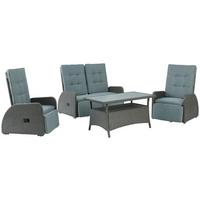 Lounge Garnitura Santander, Siva, 4-Delni Set - siva, Moderno, kovina/umetna masa - Beldano