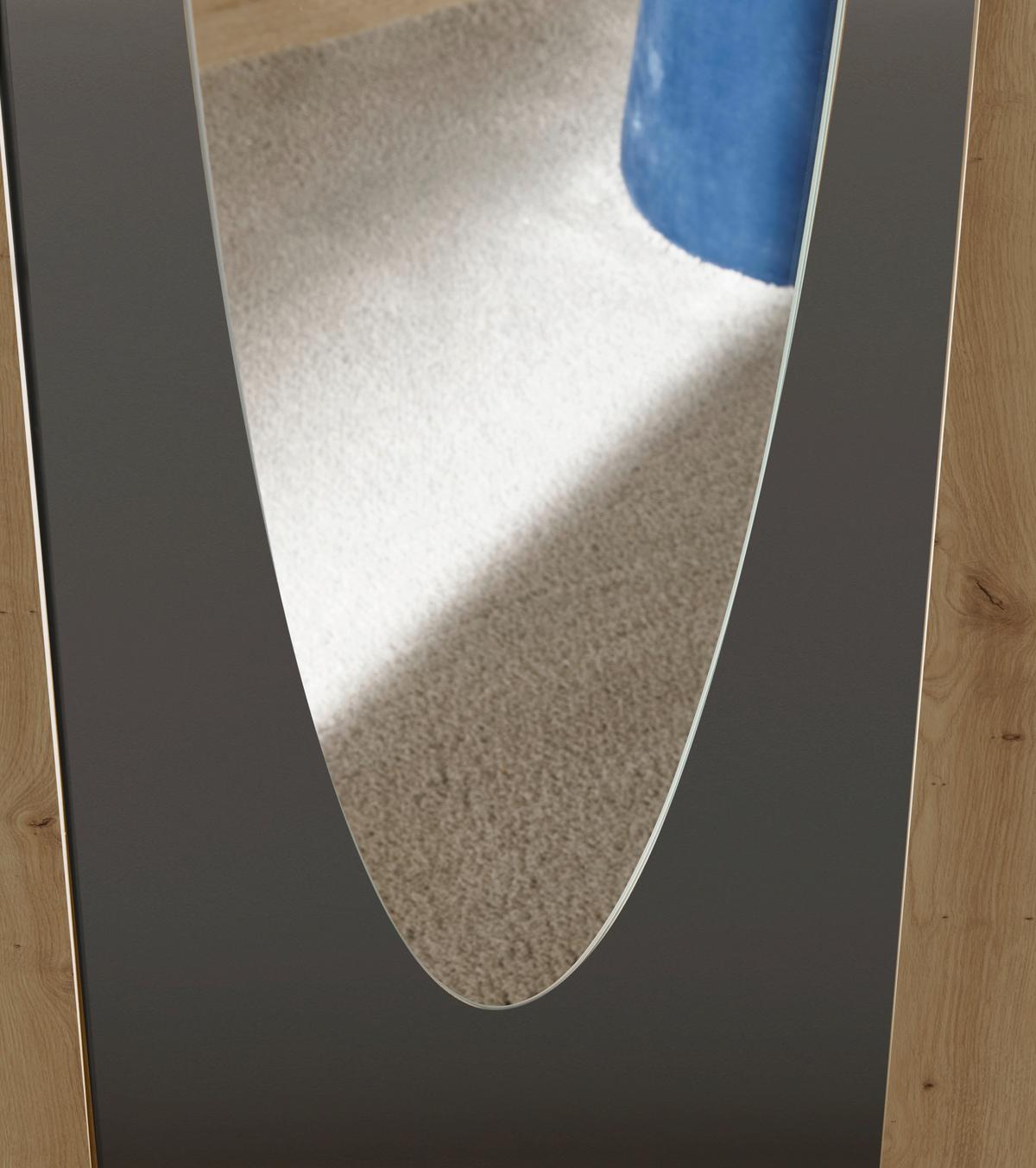 SZAFA UCHYLNA PAUL - kolor aluminiowy/kolor grafitowy, Basics, materiał drewnopochodny/tworzywo sztuczne (120/195/55cm)