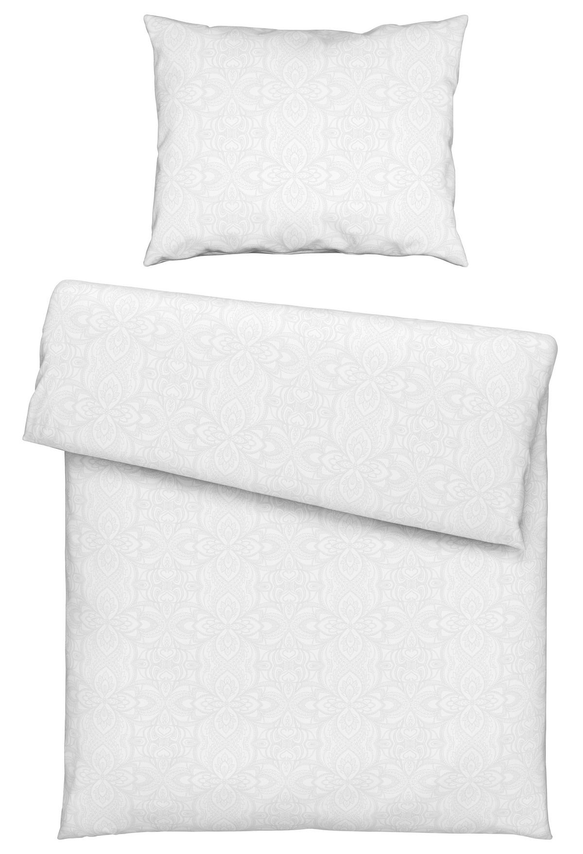 Ágyneműhuzat-garnitúra Pamutszatén New Maya - fehér, Romantik / Landhaus, textil (140/200cm) - Mömax