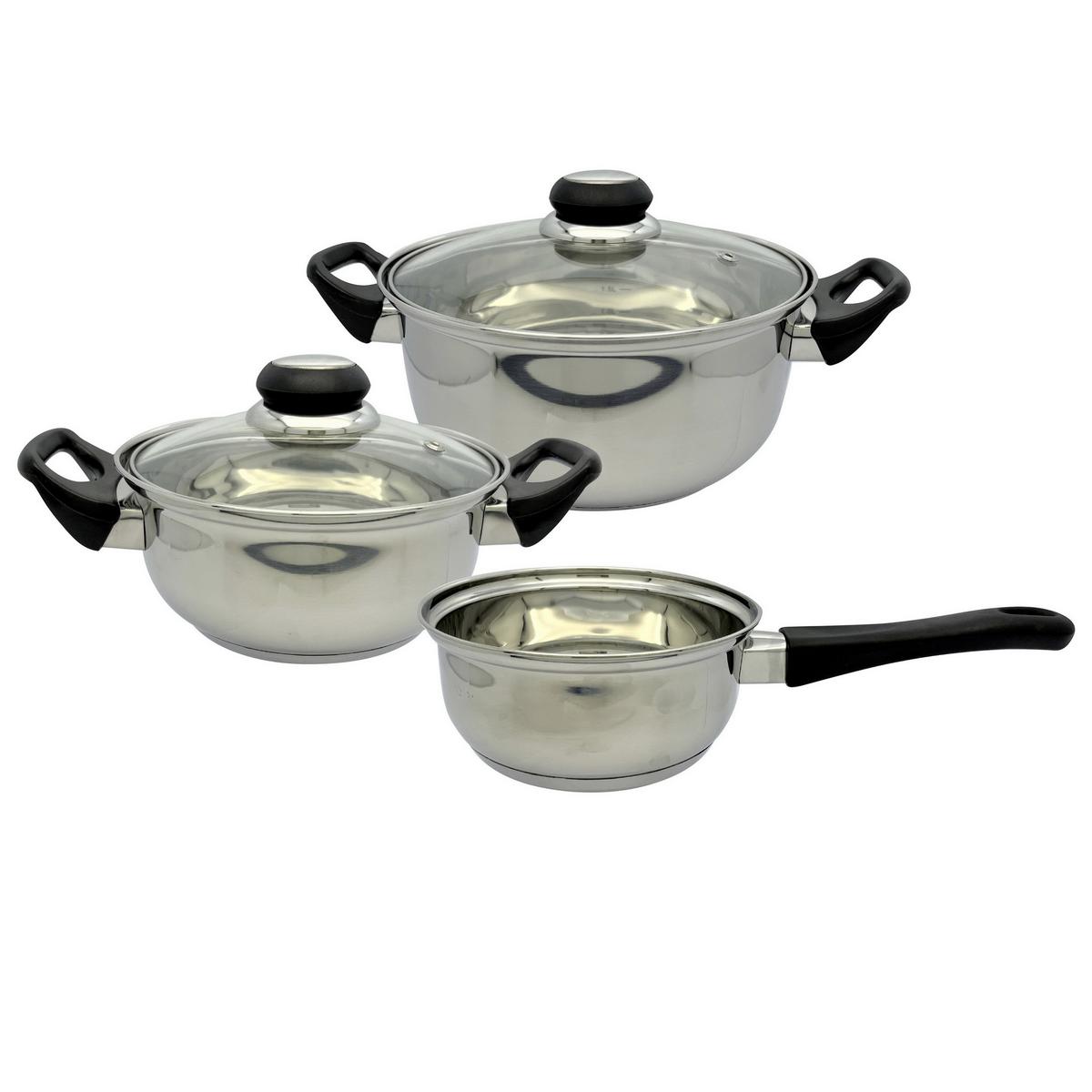 Set de oale BERTA -BASED- - străveziu/culoare inox, Konventionell, plastic/sticlă - Best Price