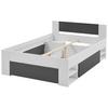 SÄNG AZURRO 2-120 - vit/antracit, Modern, trämaterial (120/200cm) - Mömax