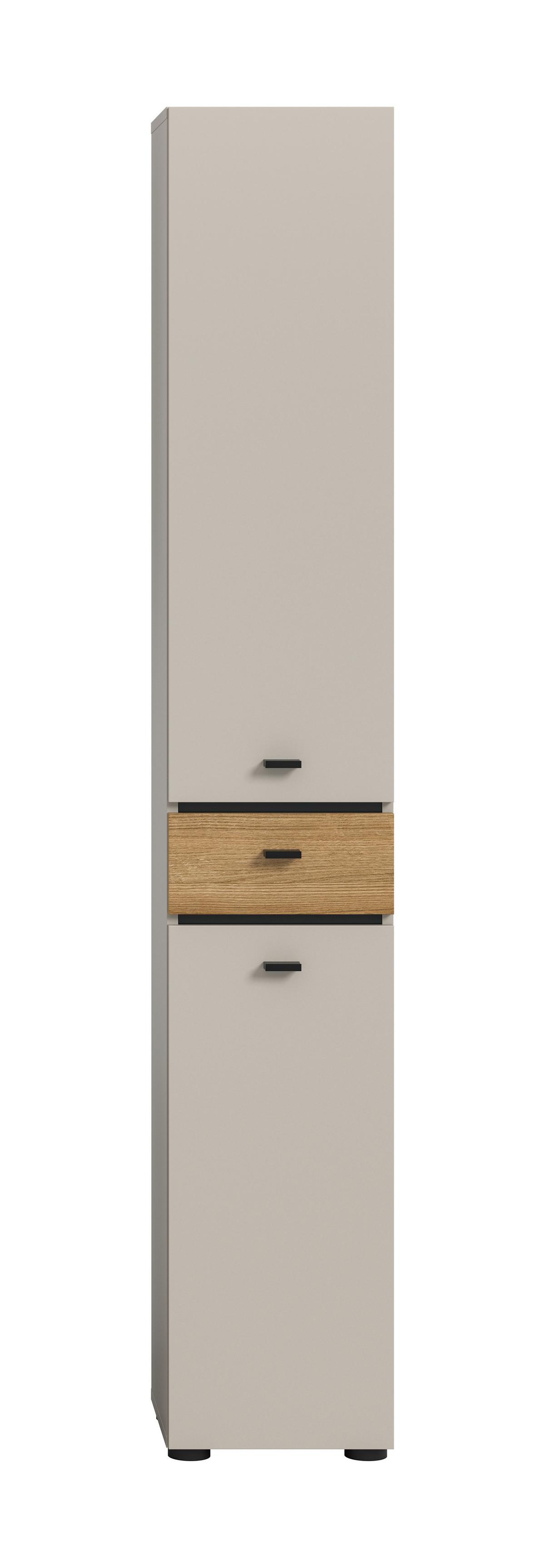 Hochschrank Aqua Eichefarben/Kaschmir - Kaschmir/Eichefarben, Trend, Holzwerkstoff/Kunststoff (32/191/30cm) - MID.YOU
