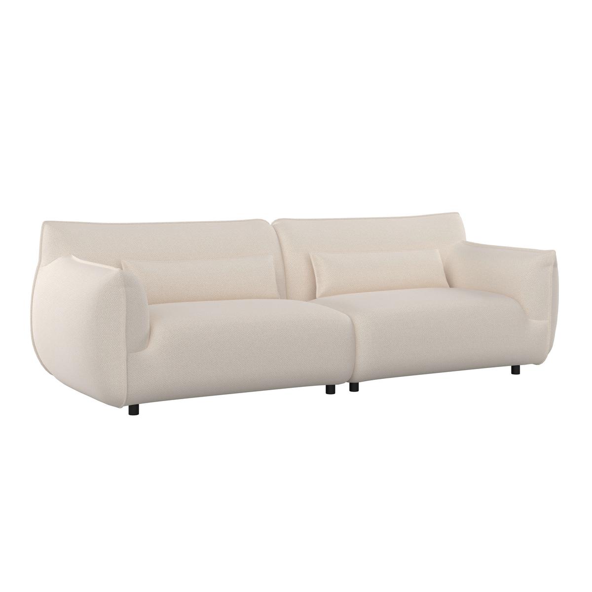 Velika Zofa Clara, Bež - črna/bež, Moderno, kovina/tekstil (284/86/111cm) - Bessagi Home