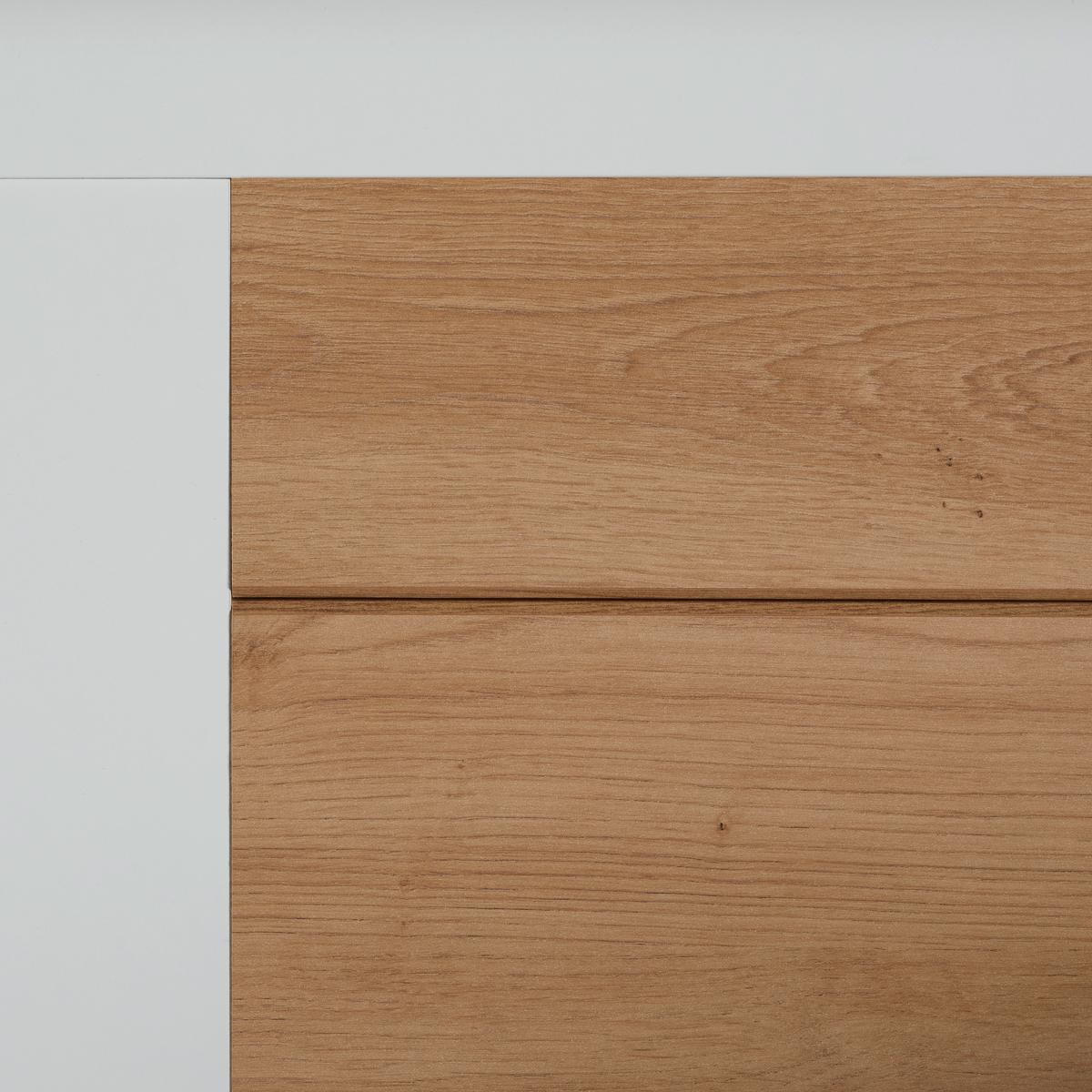 Stauraumbett in Weiß/Eiche Artisan - Eiche Artisan/Weiß, KONVENTIONELL, Holzwerkstoff (180/200cm) - Mömax