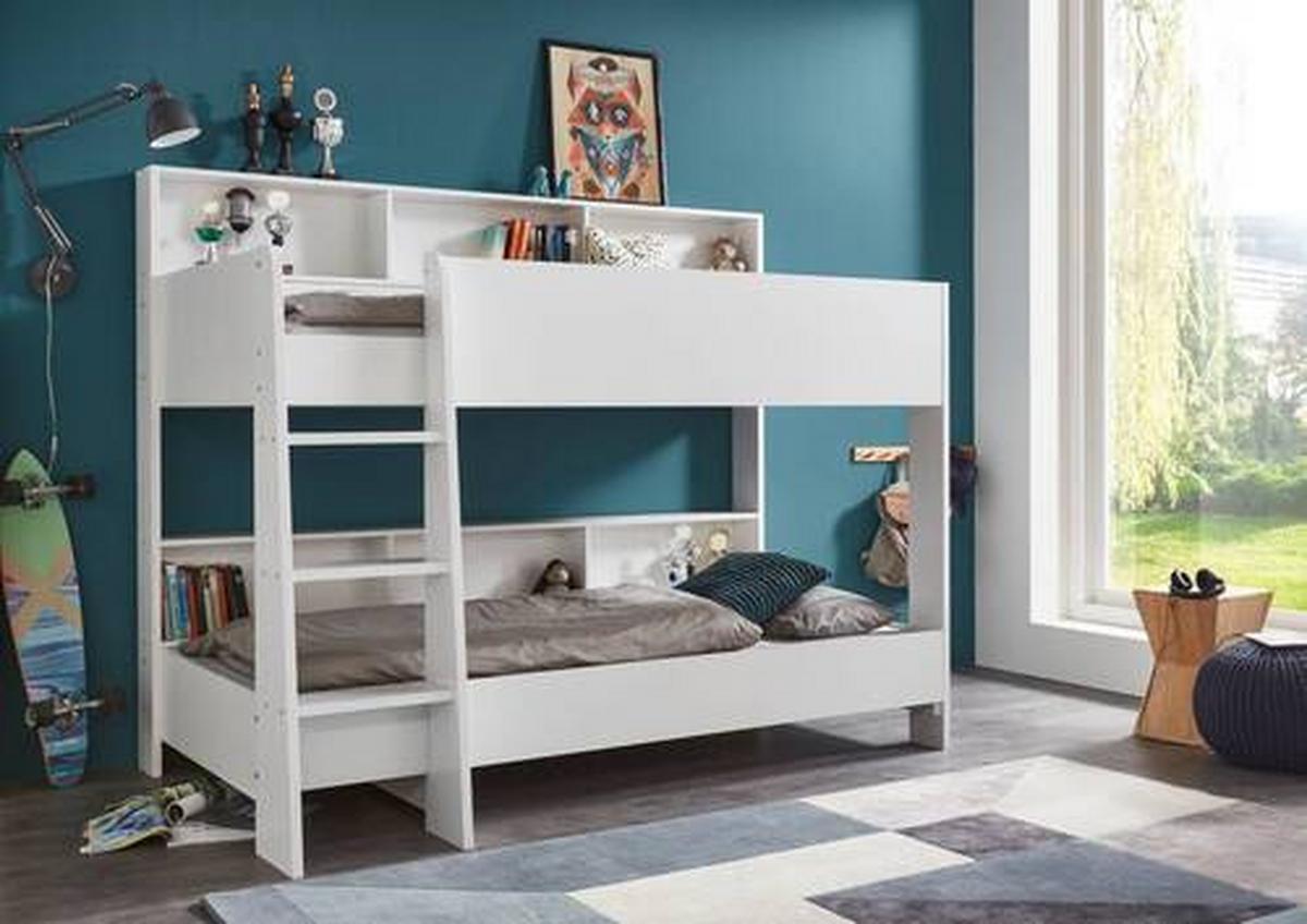 Etagenbett in Weiss ca. 90x200cm - Weiss, Konventionell, Holzwerkstoff (90/200cm) - Mömax