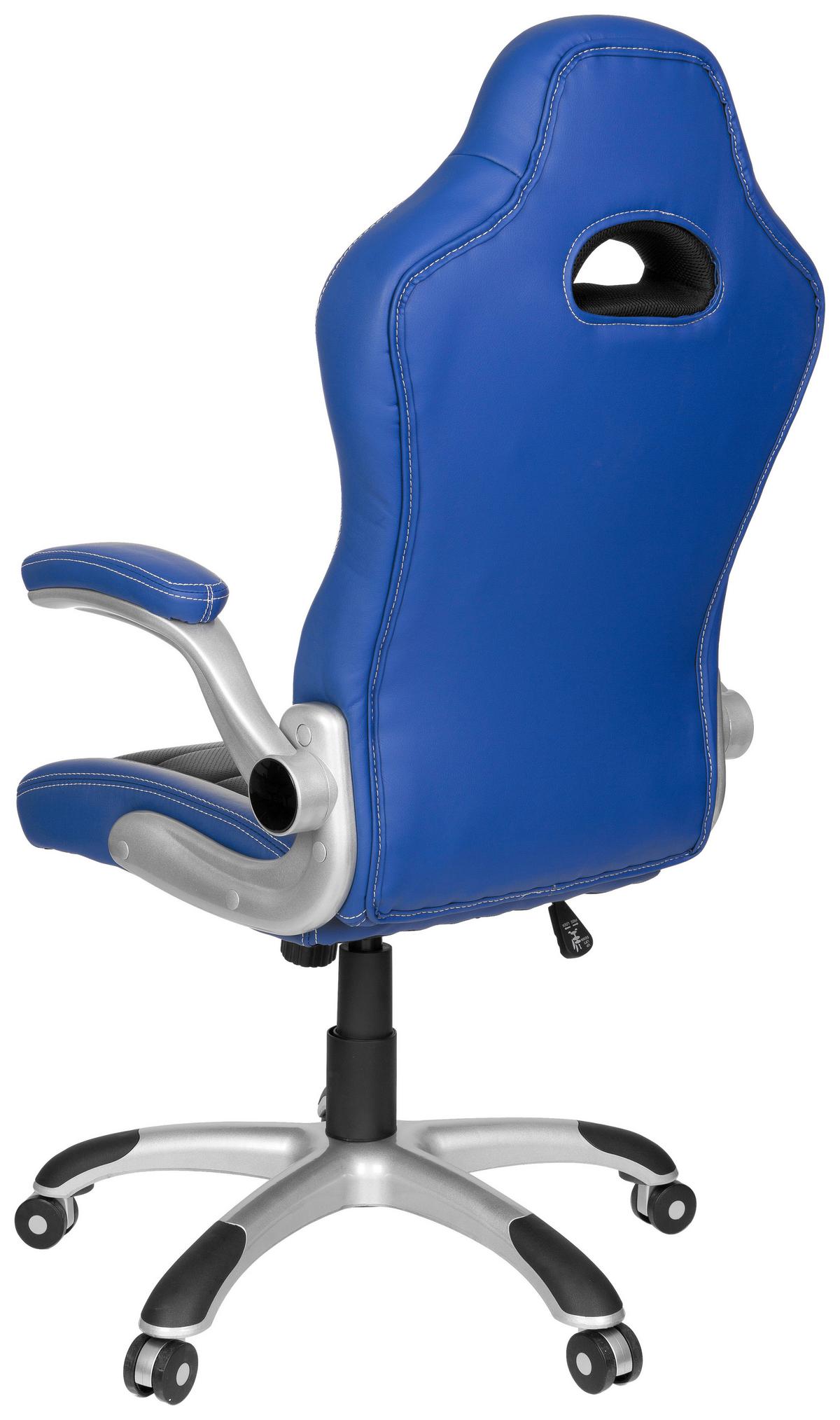 Gaming Stol Game Sport, Črna, Modra, Bela - modra/črna, Moderno, umetna masa/tekstil (64/118/57cm) - MID.YOU